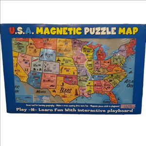 Magnetic Puzzle Map of United States Of America New Sealed Toy Map Game Map 2010
